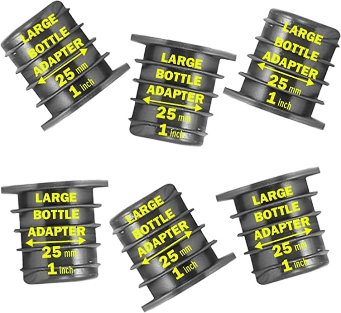 Poura Liquor Pourer Adapters 6 Pack – BPA-Free Natural Rubber – Fits Large Bottles up to 1 Inch Neck – Convert Oil or Liquor Pour Spouts – Secure Fit for XL Bottles – Black - Image 1